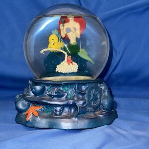 Vintage Little Mermaid Snow Globe Music Box Works